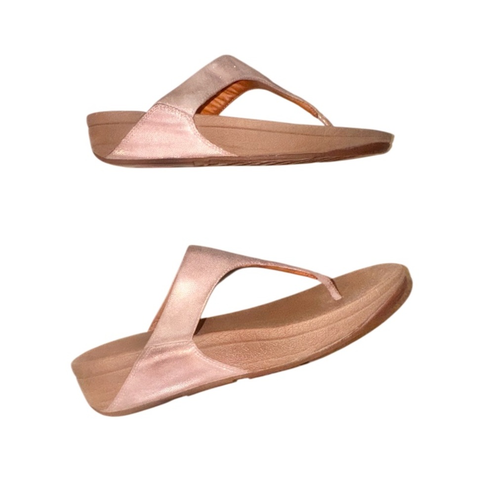 FITFLOP BRAND LULU SPARKLE nude sandals women’s flip flops size 9 - Picture 4 of 14